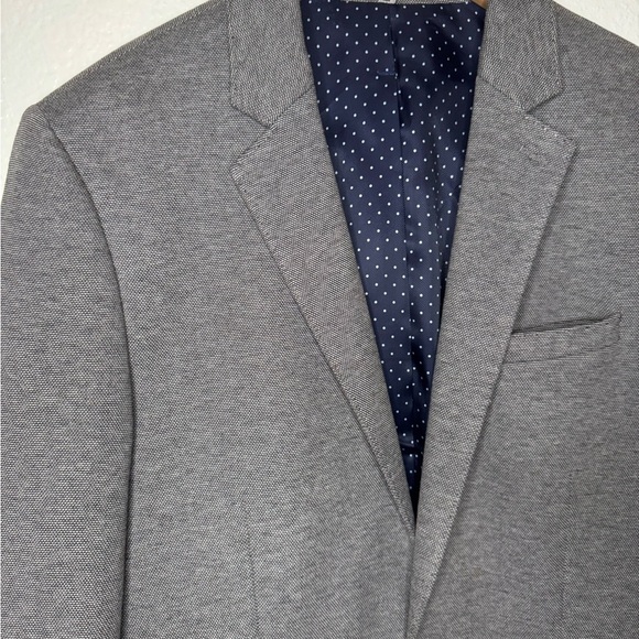 EXPRESS Mens Grey SLIM FIT STRETCH Sport Coat Blazer Jacket SIZE 3 - Picture 4 of 10